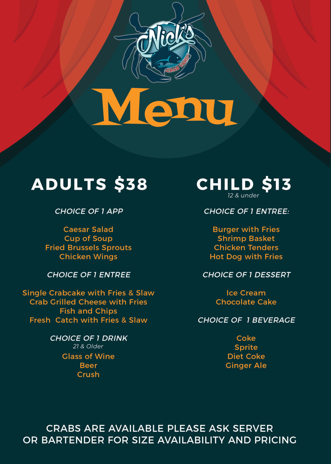 dinnerandamovieMenu Baltimore MD Crab Restaurant & Bar